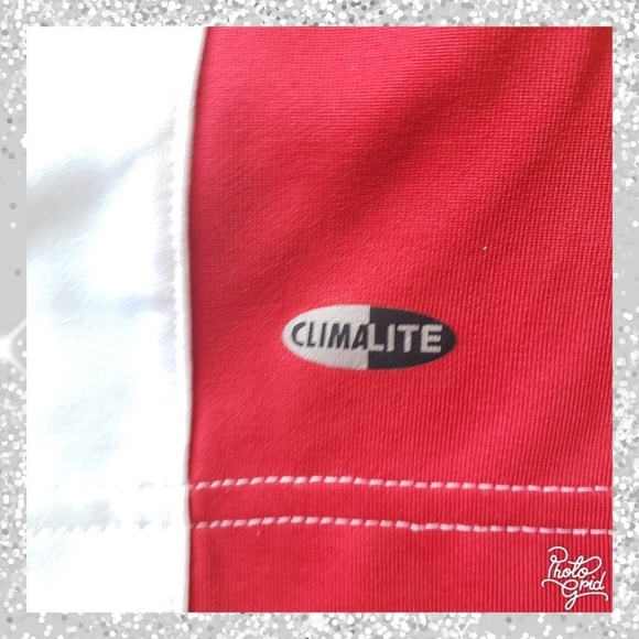 Adidas medium top shirt red white work out - Picture 3 of 4